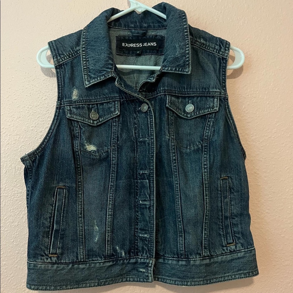 Express Jeans Denim Vest Size Large